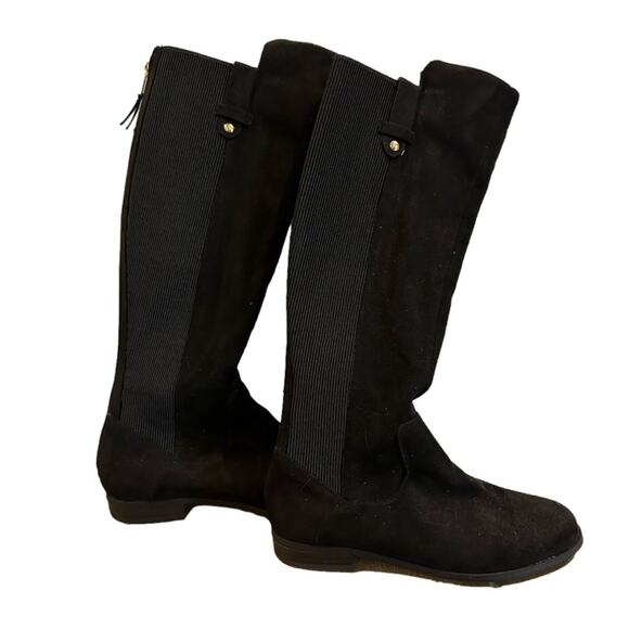 Anne Klein Audrey Tall Riding Boots Knee High Black iFlex Low Block Heel Size 7 - Picture 3 of 12